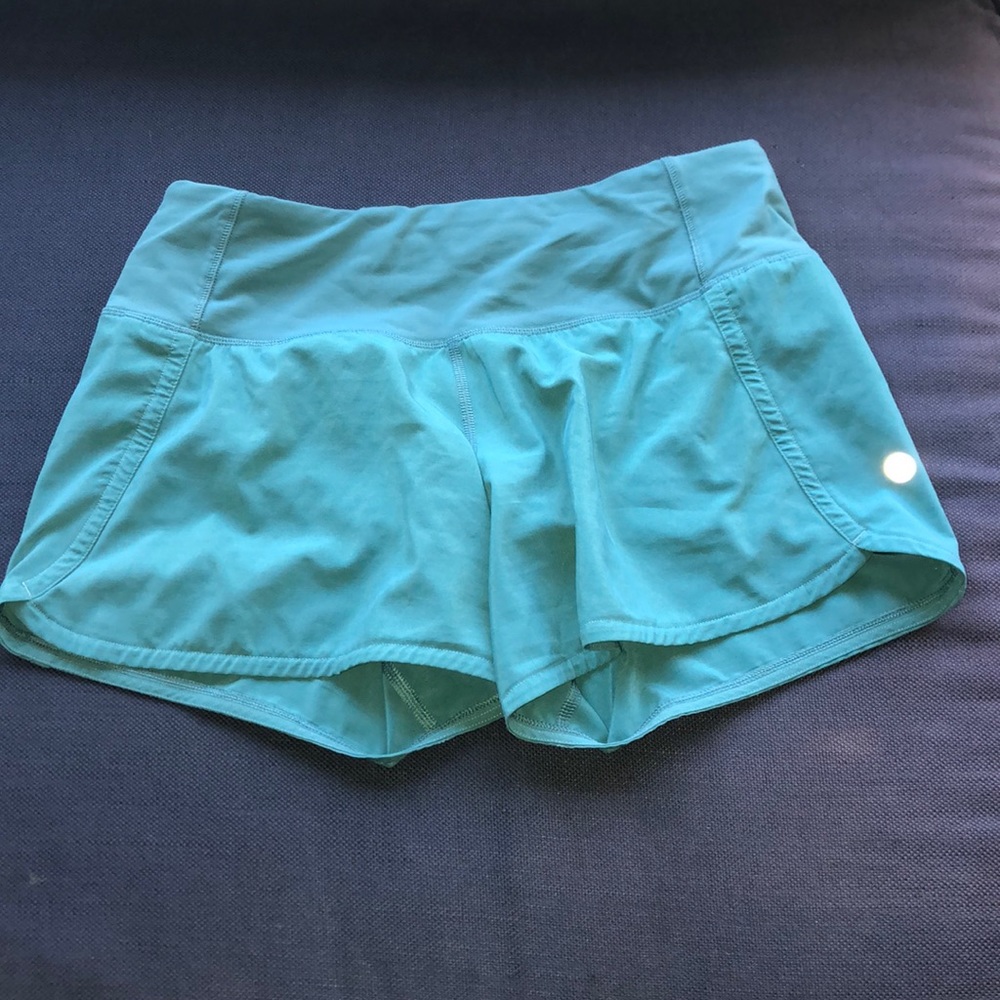 BARELY WORN Lululemon Speed Up Shorts Teal